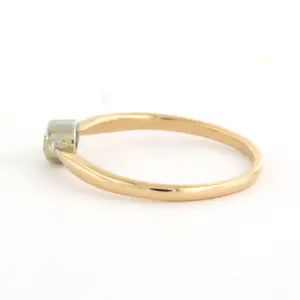 14k gouden solitair ring met een oud Amsterdams slijpvorm geslepen diamant kopen? Bied vanaf 160!