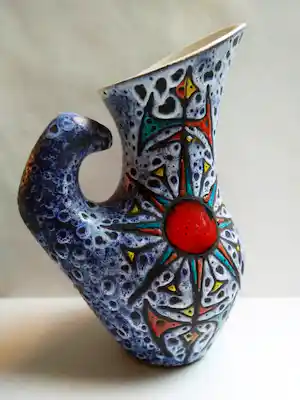 Vallauris Keramiek - 'Amphora' met zon, maan en sterren verkauft für € 150!
