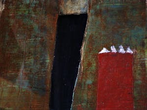 Marjan Smit - gelauwerd Grafica - bijzonder OLIEVERF op papier "Torens" - gesigneerd kopen? Bied vanaf 10!