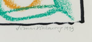 Simon Vinkenoog - Pasteltekening en gedicht, Attends-moi - Ingelijst kopen? Bied vanaf 100!