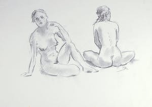 Jan Sluijters (jr.) - Krijttekening, Zittend naakt kopen? Bied vanaf 1!
