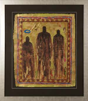 Eric Toebosch - Zeefdruk, Z.T. Drie figuren - Ingelijst verkocht voor € 1!