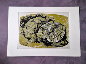 Gerard Gaudaen - Mooie kleuren Houtsnede "schildpadden" - gelimt. oplage (67/225) - potloodges. kopen? Bied vanaf 34!