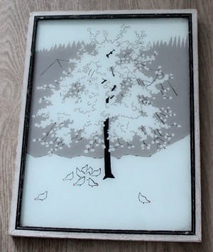 Hendrik Valk - Achterglas schildering - Bloeiende Perelaar kopen? Bied vanaf 1250!