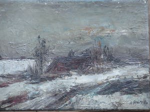 Harry Balm - Winterlandschap - Olieverf op doek kopen? Bied vanaf 1!