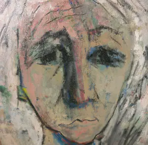 Aart Roos - Olieverf op doek, Portret van mijn moeder- Ingelijst kopen? Bied vanaf 1!