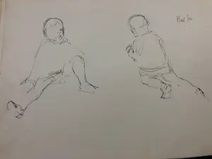 Phil Vermeer-Weterings - twee kinderen (meerdere tekeningen) kopen? Bied vanaf 50!