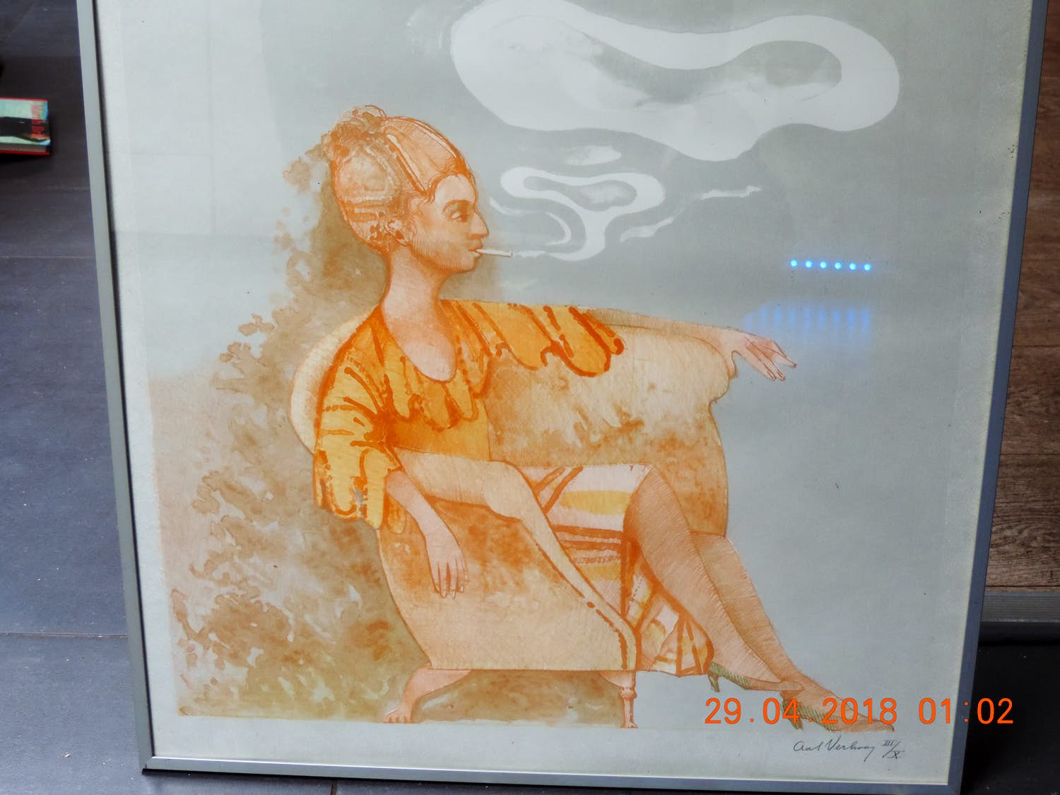 Aat Verhoog - Rokende vrouw in stoel kopen? Bied vanaf 35!