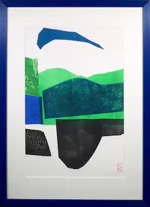 Koos van der Sluys - Kleurenets, Zonder titel - Ingelijst verkauft für € 90!