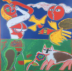 Corneille - Zeefdruk, Été ardent - Ingelijst (Zeer Groot) kopen? Bied vanaf 500!