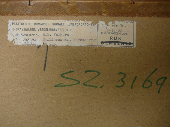 Meinert Volkers - Stilleven met kerstkaarten 1966 kopen? Bied vanaf 20!