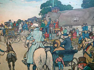Cecil Charles Windsor Aldin - The Bluemarket Races on the Road -litho 1901- kopen? Bied vanaf 1!