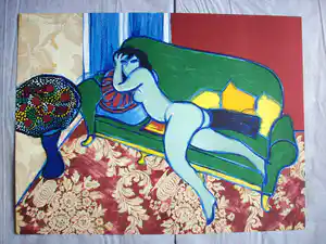 Corneille - nude sur canape - 1979 verkocht voor € 285!