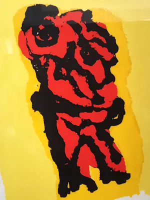 Karel Appel - Personage rouge et jaune kopen? Bied vanaf 1395!