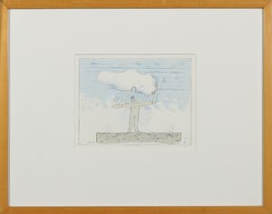 Co Westerik - Litho, Staande man buiten - Ingelijst kopen? Bied vanaf 150!