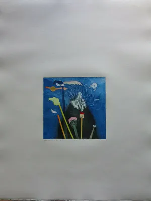 Michel van Overbeeke - AWAKE-AWAY III / KLEURETS + GOUDOPDRUK / 65x50cm / SIG / 1996 kopen? Bied vanaf 35!