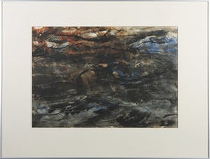 Wolter Wiegerinck - Gouache, Abstracte compositie - Ingelijst kopen? Bied vanaf 40!