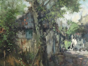 Theodorus van Oorschot - Olieverf op doek , Brabants landschap met boerin – ingelijst – 78 x 98 cm kopen? Bied vanaf 200!