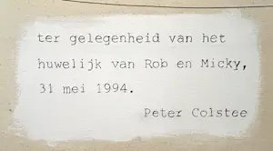 Peter Colstee - Ter gelegenheid van het huwelijk van Rob en Micky, 31 mei 1994 kaufen? Bieten Sie von 500!