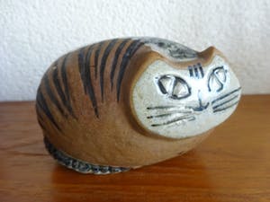 Gustavsberg - Lisa Larson- serie Cat Zoo- small Cat- liggende kat kopen? Bied vanaf 125!