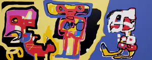 Jan te Wierik - Drie figuren, zeefdruk kopen? Bied vanaf 1!