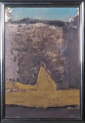 Jaap Ploos van Amstel - Olieverf op doek, Gespleten wand - Ingelijst verkocht voor € 100!