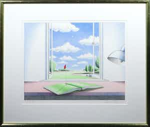 Rene Boin - Litho, Lezen van de green - Ingelijst verkocht voor € 20!