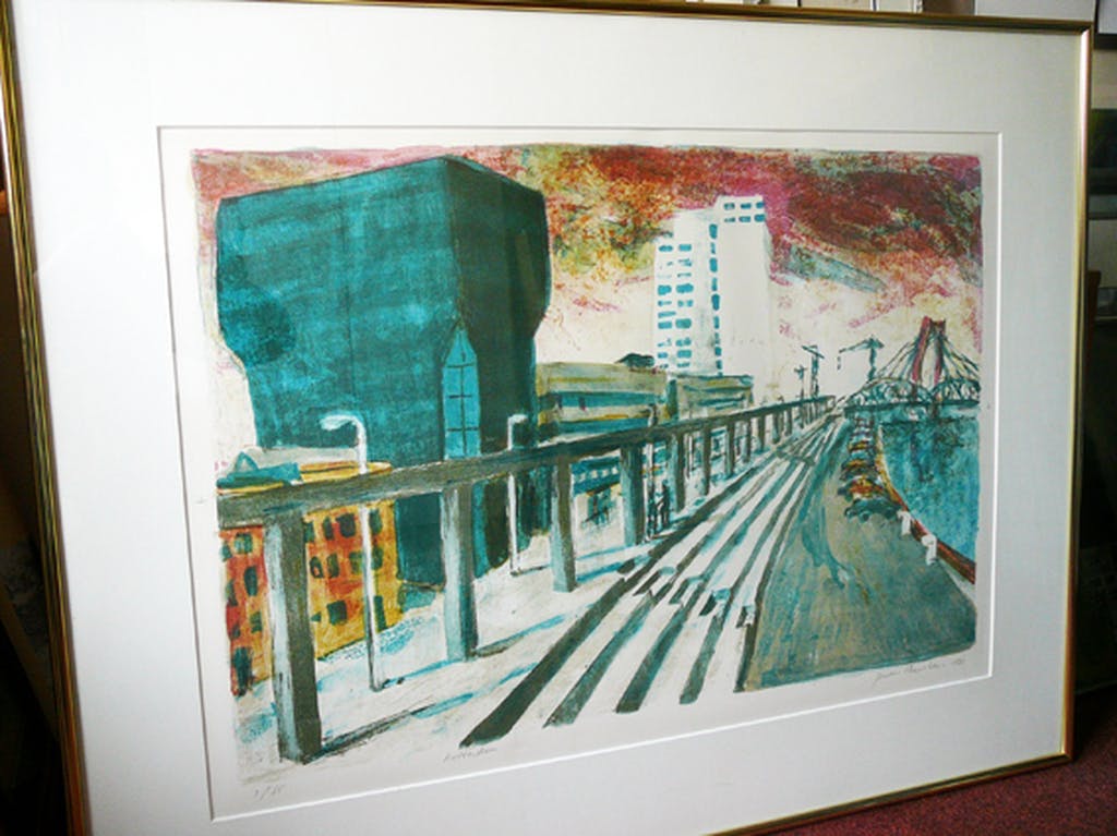 Jeroen Hermkens - 'Rotterdam' -lithografie 1990- verkocht voor € 1!