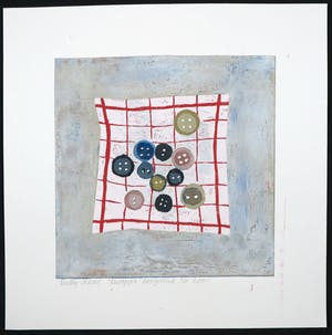 Betty Scheer - Linosnede, Knoopjes kopen? Bied vanaf 20!