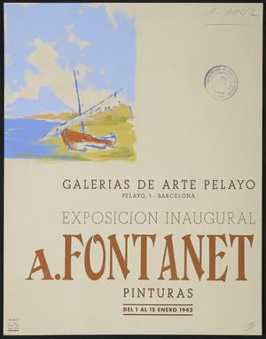 Amadeu Fontanet - Gouache, Twee tentoonstellingsaffiches kopen? Bied vanaf 20!