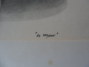 Henri de Haas - Gemende techniek op papier, titel, "De Voyeur". kopen? Bied vanaf 35!