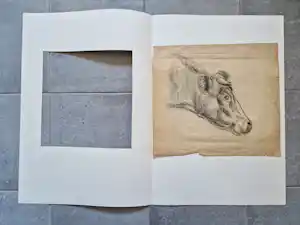 Anton Mauve (sr.) - Originele (studie) houtskool-tekening op japans papier - koe - potloodgesigneerd verkauft für € 110!