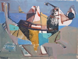 Frans Hollaardt - Scheveningen, gouache (netjes ingelijst) kopen? Bied vanaf 125!