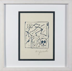 A.R. Penck - Zeldzame, handgesigneerde litho, Compositie met figuren - Ingelijst kopen? Bied vanaf 1!