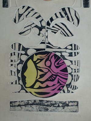 Niet of onleesbaar gesigneerd - Reliëfdruk , “Creation” – gesigneerd – 1971 – nr 14 van 21 ex. kopen? Bied vanaf 10!