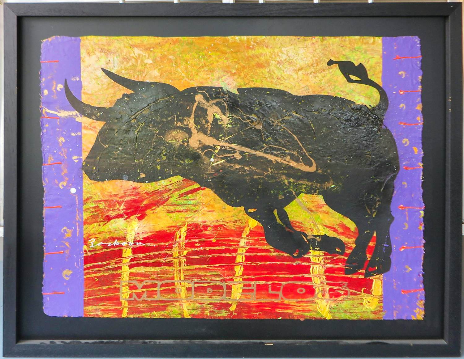 Leon Bosboom - Acryl op papier, Me voy 01 - Ingelijst kopen? Bied vanaf 200!