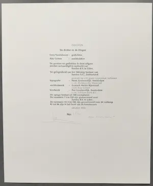 Arty Grimm - en Cees Nooteboom – De dichter en de dingen map met 6 x zeefdruk met gedicht kopen? Bied vanaf 249!