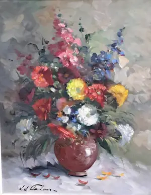 Jean-Jacques Foulon - Kleurrijk bloemenstilleven kopen? Bied vanaf 129!