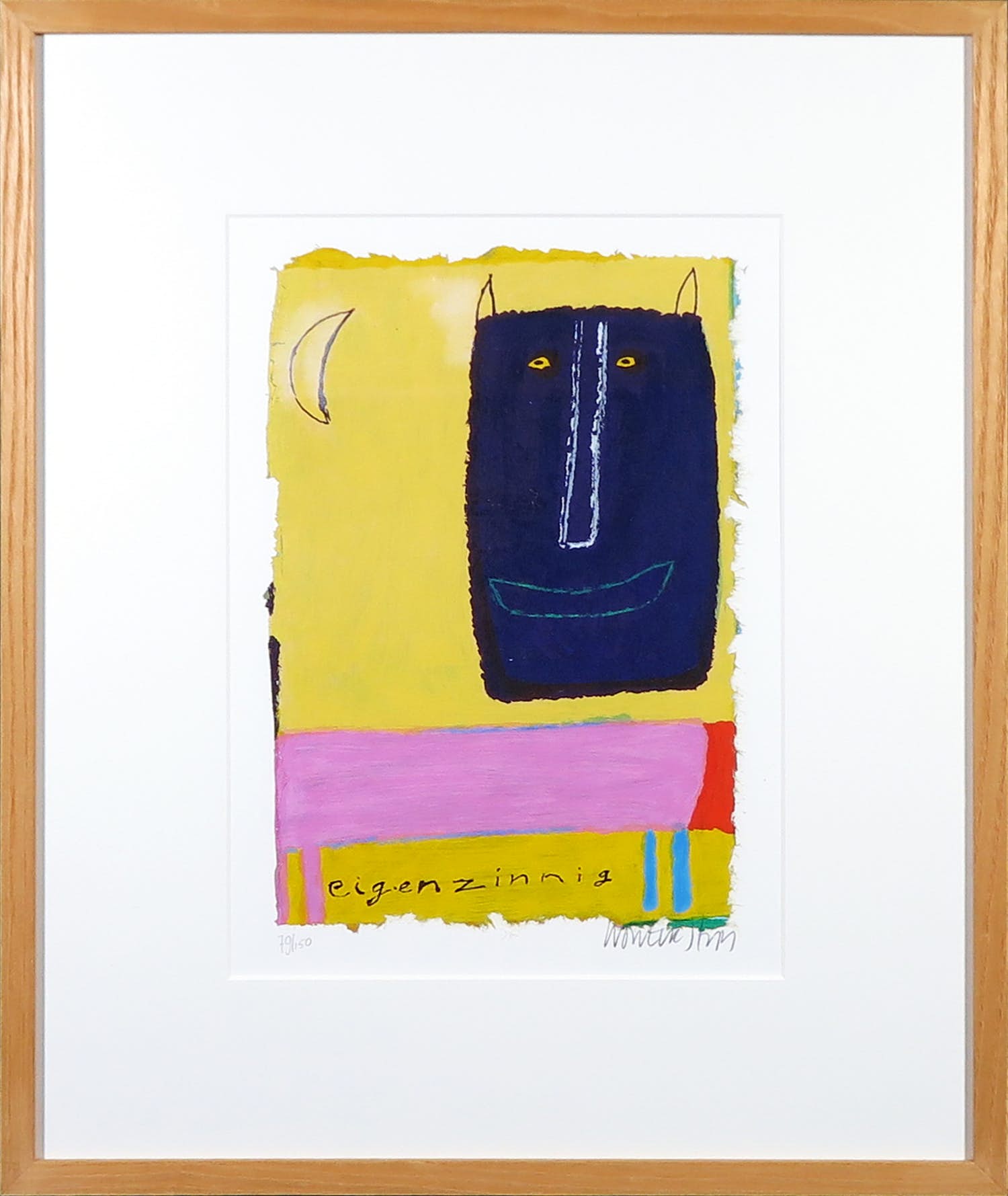 Wouter Stips - Zeefdruk, Eigenzinnig - Ingelijst verkocht voor € 50!