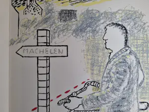 Roger Raveel - 'Hugo Claus 65' met gesigneerde werken van Raveel, Tajiri en Reinhoud kopen? Bied vanaf 875!
