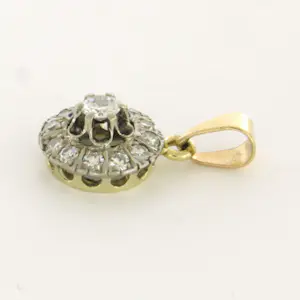 14k bicolour gouden hanger bezet met diamant 0.50ct kopen? Bied vanaf 350!