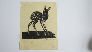 Jac. de Beer - Houtsnede "Hertje" kopen? Bied vanaf 5!