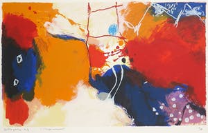 Alexander Vogels - Zeefdruk, Papaverveld - Ingelijst kopen? Bied vanaf 20!