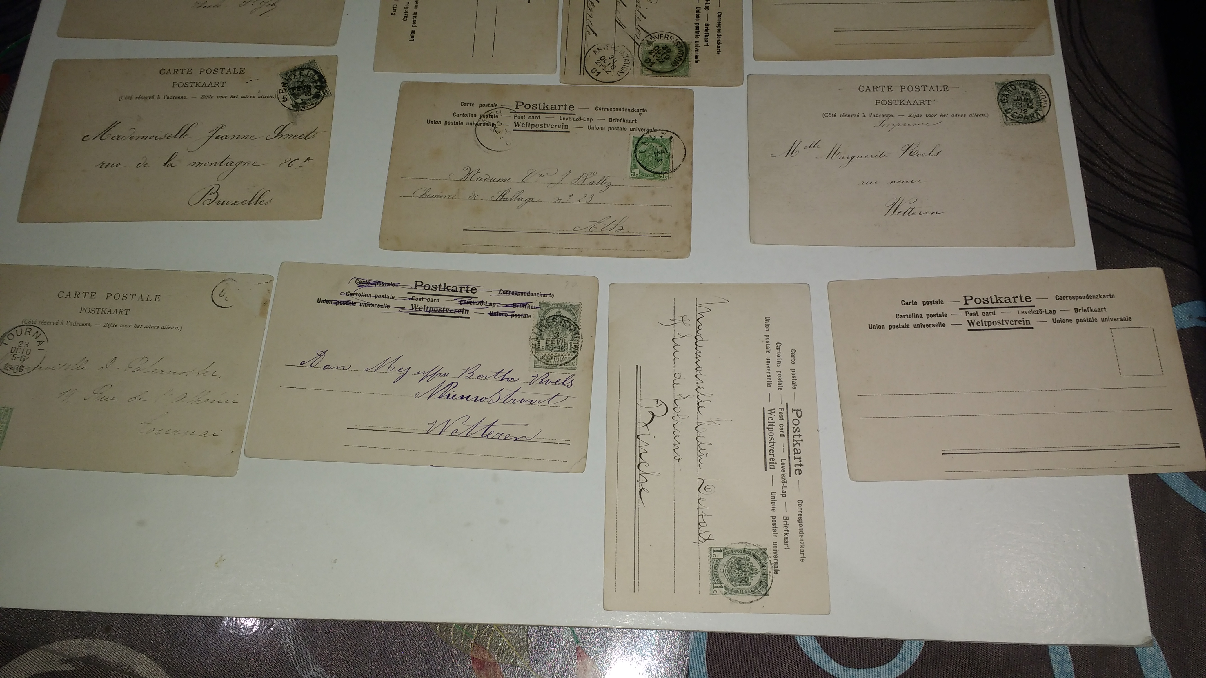 Niet of onleesbaar gesigneerd - 17 zeer oude Postkaart - thema familie ! TOP kopen? Bied vanaf 1!