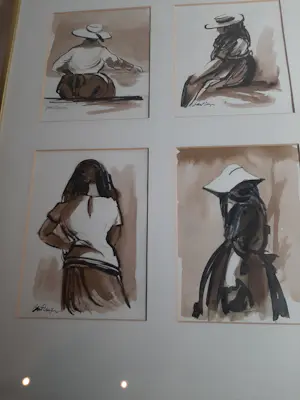 Cees Bantzinger - Aquarel, 4 portreten van mensen kopen? Bied vanaf 40!