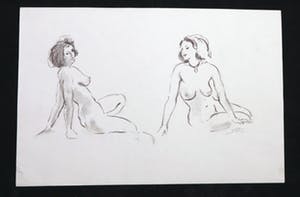 Jan Sluijters (jr.) - Tekening, Twee zittend naakt kopen? Bied vanaf 40!