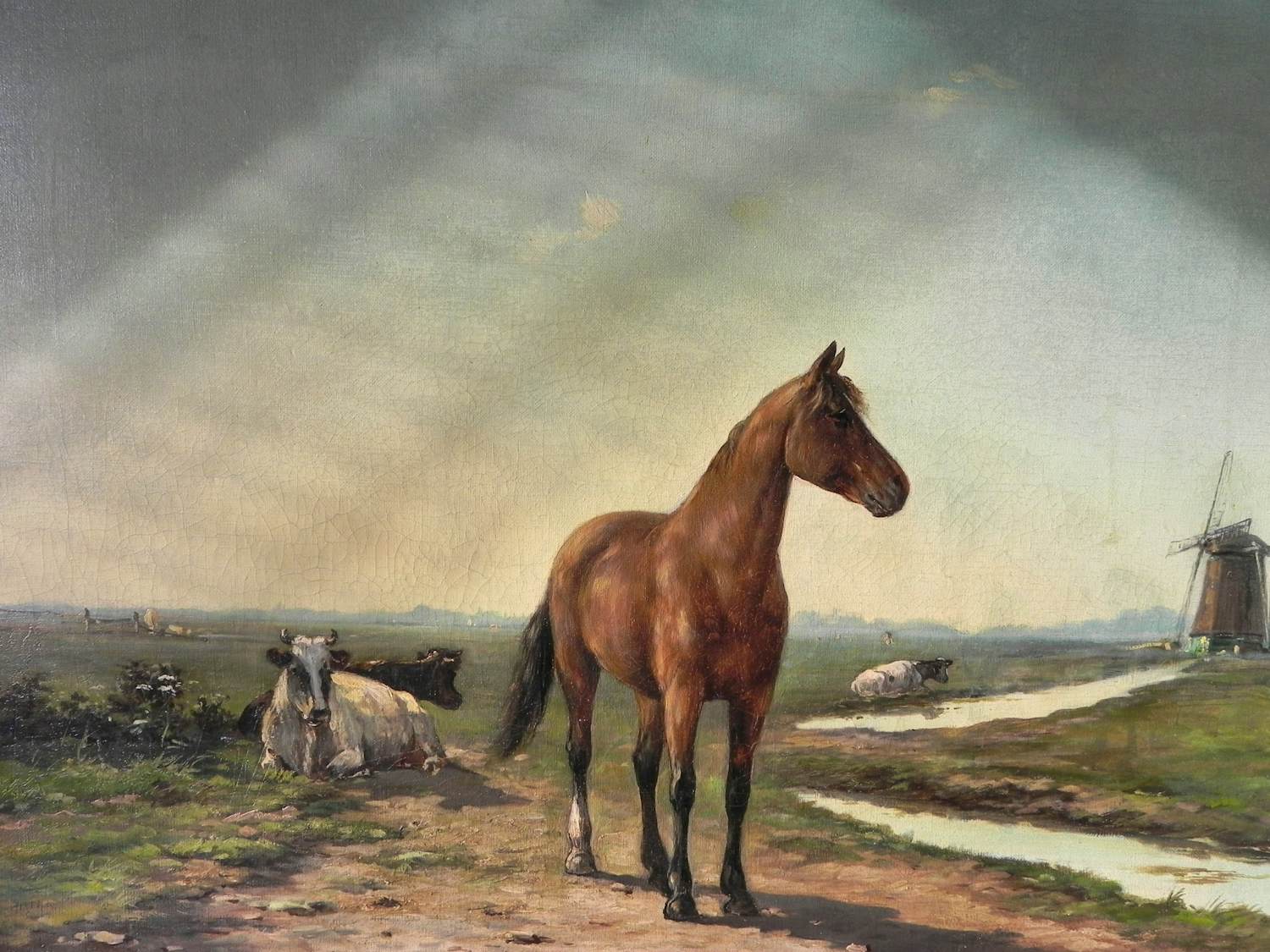 Klaas van Vliet - Paard en molen in polderland kopen? Bied vanaf 200!