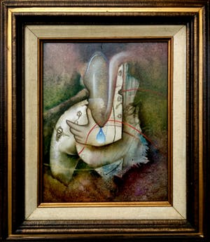 Johannes Garst - De Hand -9- Surrealistisch werk in knappe lijst kopen? Bied vanaf 10!