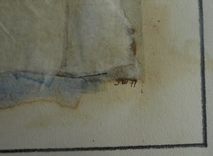 Jaap Witzenhausen - Ingelijste dubbele collage / aquarel , “Zonder titel” – 1977 kopen? Bied vanaf 1!