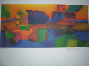 Patty Harpenau - Zeefdruk, Fantasiefiguren, zeer kleurrijk kopen? Bied vanaf 50!